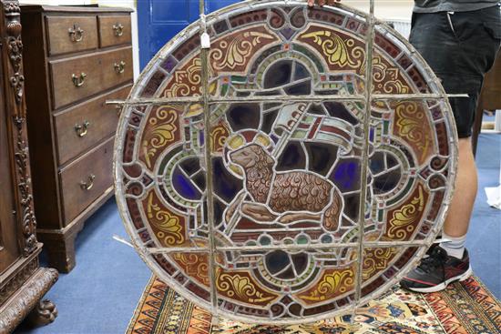 A set of eleven 19th century stained glass roundels, diameter 24in.